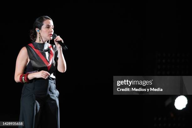 Ximena Sariñana performing during a Chavela y sus mujeres' concert, a tribute to Chavela Vargas, at Teatro de La Ciudad on September 29, 2022 in...