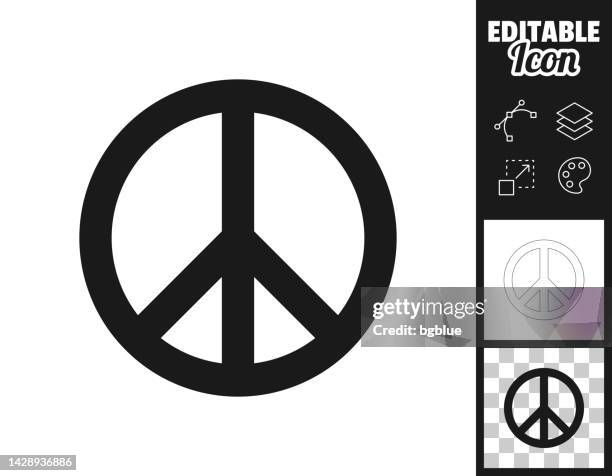 illustrazioni stock, clip art, cartoni animati e icone di tendenza di pace. icona per il design. facilmente modificabile - segno di pace