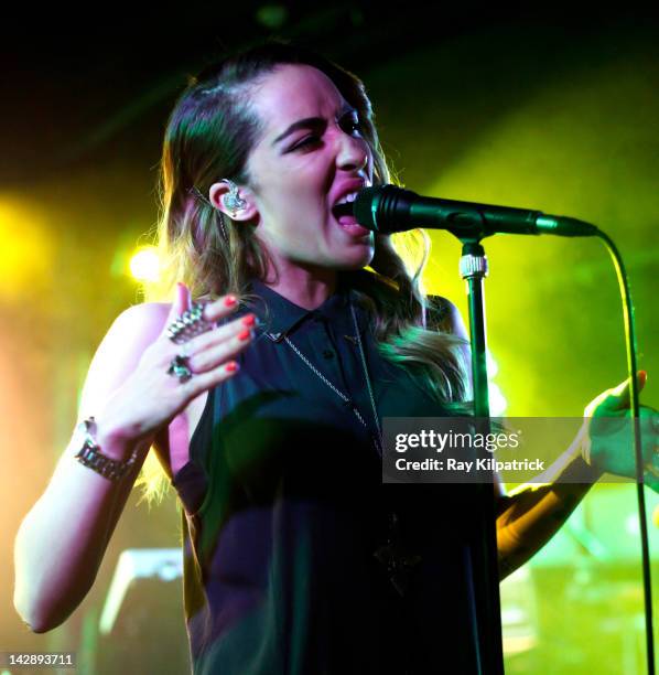 Delilah performs on stage at O2 Academy 2 on April 14, 2012 in Liverpool, England.