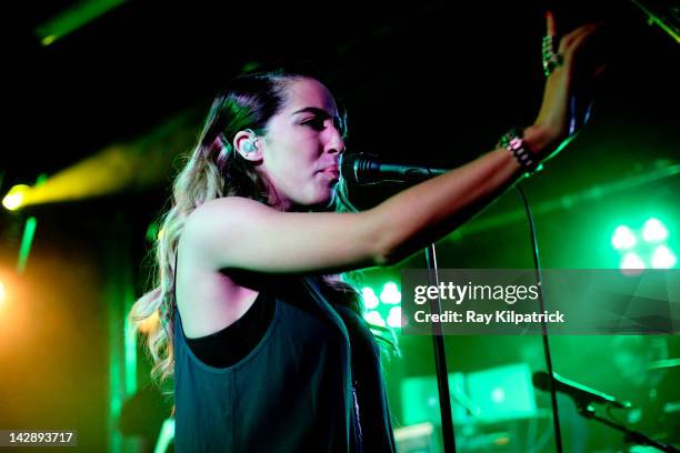 Delilah performs on stage at O2 Academy 2 on April 14, 2012 in Liverpool, England.