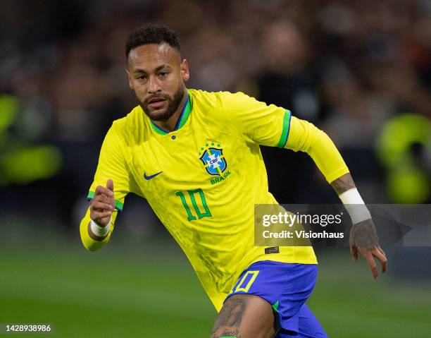 Neymar of Brazil during the International Friendly match between Brazil and Ghana at Stade Oceane on September 23, 2022 in Le Havre, France.