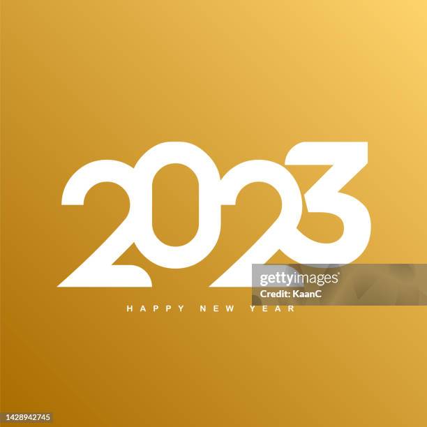 stockillustraties, clipart, cartoons en iconen met 2023 new year lettering. holiday greeting card. abstract vector illustration. holiday design for greeting card, invitation, calendar, etc. stock illustration - new year's day