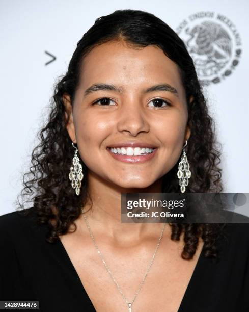 Deja Monique Cruz attends the 12th Edition of the GuadaLAjara Film Festival opening night at The Theatre at Ace Hotel on September 29, 2022 in Los...