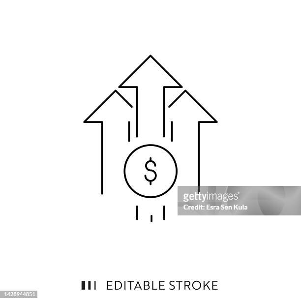 inflation line icon design with editable stroke - inflation stock illustrations