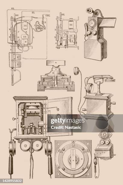 telephony - office reception wall stock illustrations