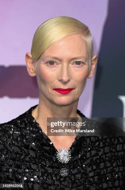 Tilda Swinton attends the BFI London Film Festival Luminous Gala at The Londoner Hotel on September 29, 2022 in London, England.