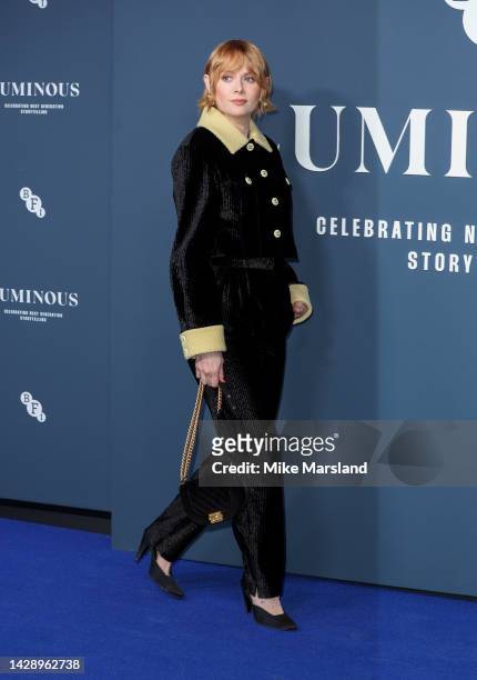 Emily Beecham attends the BFI London Film Festival Luminous Gala at The Londoner Hotel on September 29, 2022 in London, England.