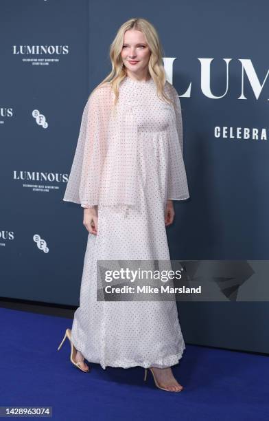 Morfydd Clark attends the BFI London Film Festival Luminous Gala at The Londoner Hotel on September 29, 2022 in London, England.