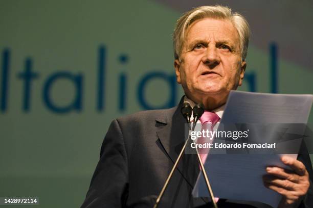 Jean Claude Trichet President BCE during a summit Confindustria
