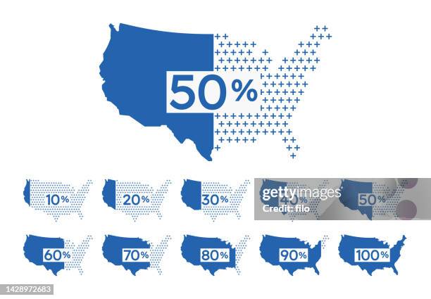 united states percentage poll infographic design elements - infographic people stock illustrations