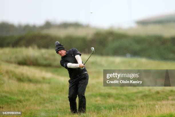 David Horsey of England plays a shot on the 16th hole on Day Two of the Alfred Dunhill Links Championship on the Old Course St. Andrews on September...