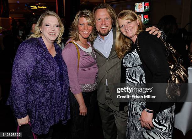 Janelle Brown, Meri Brown, Kody Brown and Christine Brown from "Sister Wives" attend a pre-show reception for the grand opening of "Dancing With the...