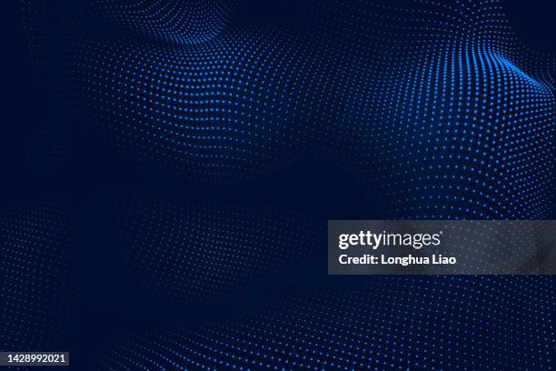 tech particle pattern on dark background - background technology stockfoto's en -beelden