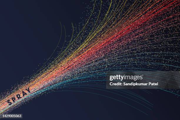 空の空間にある混沌とした粒子。動的な背景。 - emitting点のイラスト素材／クリップアート素材／マンガ素材／アイコン素材