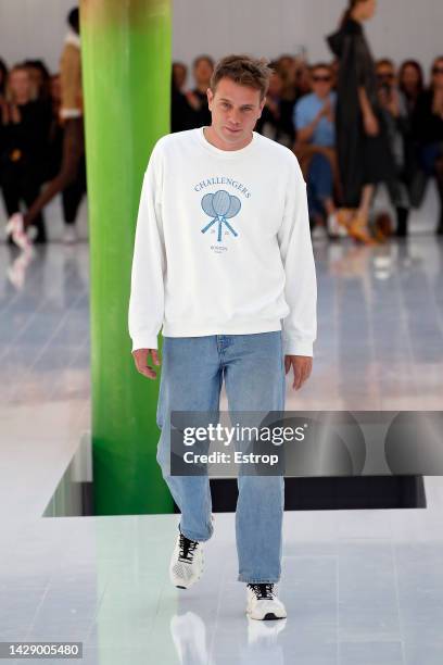 Fashion designer Jonathan Anderson walks the runway during the Loewe Womenswear Spring/Summer 2023 show as part of Paris Fashion Week on September...