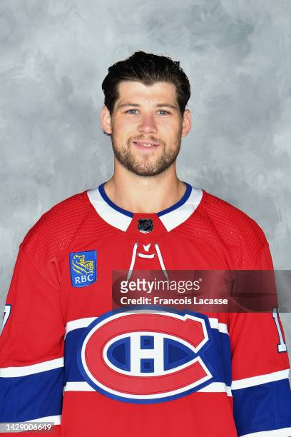 Josh Anderson of the Montreal Canadiens poses for his official headshot for the 2022-2023 season on September 19, 2022 at the Bell Sports Complex in...