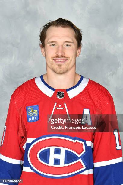 Brendan Gallagher of the Montreal Canadiens poses for his official headshot for the 2022-2023 season on September 19, 2022 at the Bell Sports Complex...