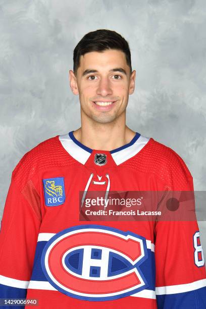 Brennan Saulnier of the Montreal Canadiens poses for his official headshot for the 2022-2023 season on September 19, 2022 at the Bell Sports Complex...