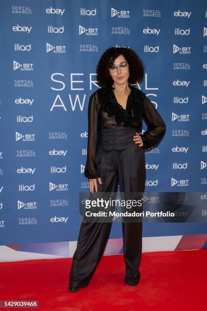 Italian actress Lilith Primavera on the red carpet of FeST 2022, the festival of TV series. Milan , September 25, 2022
