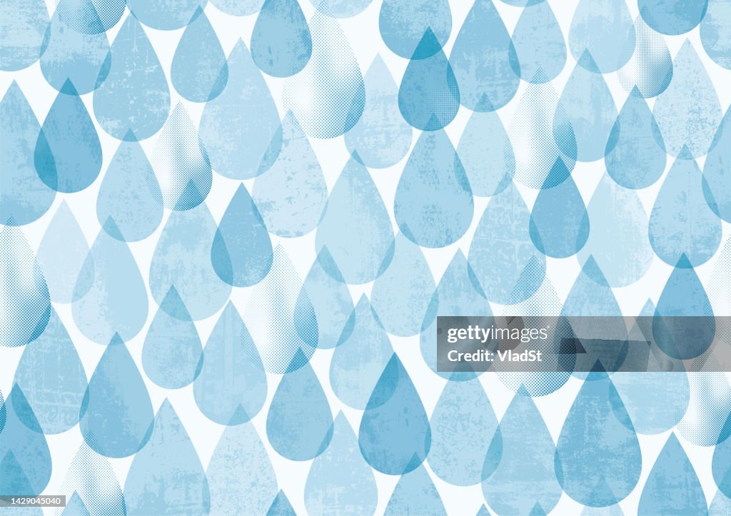 Rain Droplets Rainfall Autumn Grunge Seamless Pattern Background