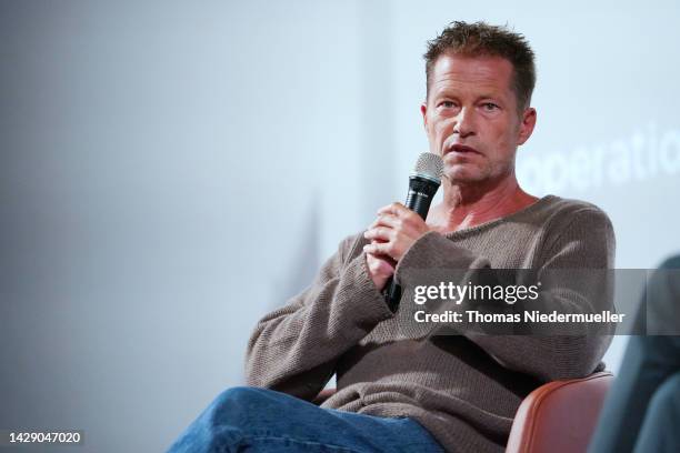 Til Schweiger speaks at the ZFF Masters during the 18th Zurich Film Festival on September 30, 2022 in Zurich, Switzerland.