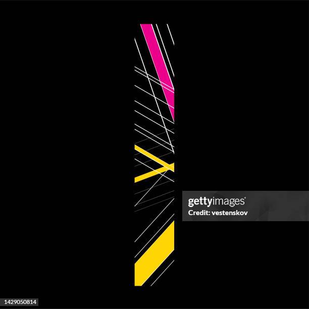 modern contemporary stylish line type alphabet san serif vector - letter i stock illustrations