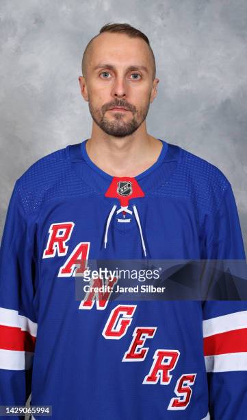 Jaroslav Halak of the New York Rangers poses for his official headshot for the 2022-2023 season on September 21, 2022 in White Plains, New York.