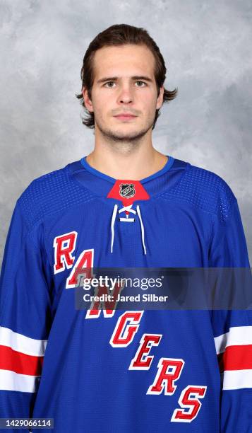 Igor Shesterkin of the New York Rangers poses for his official headshot for the 2022-2023 season on September 21, 2022 in White Plains, New York.