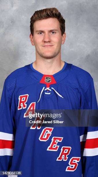 Adam Fox of the New York Rangers poses for his official headshot for the 2022-2023 season on September 21, 2022 in White Plains, New York.