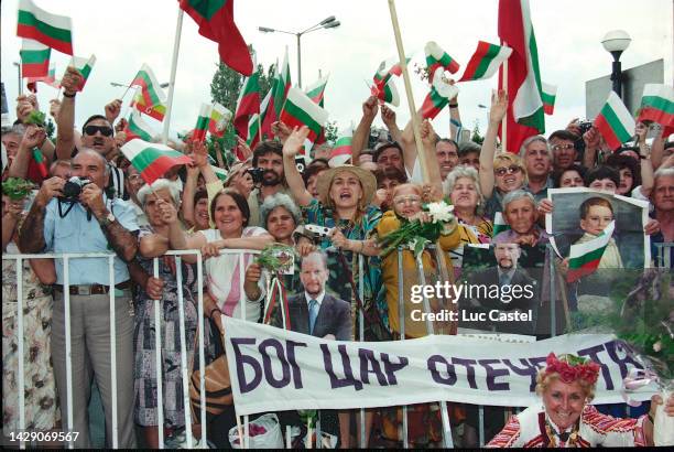 King Simeon II of Bulgaria returns to his Country for the First Time since 1946 on May 25, 1996 in Sofia, Bulgaria.