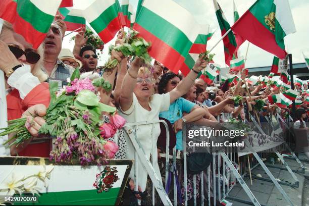 King Simeon II of Bulgaria returns to his Country for the First Time since 1946 on May 25, 1996 in Sofia, Bulgaria.