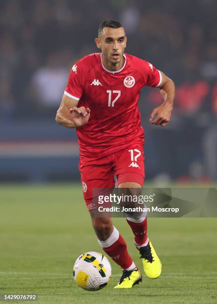 Ellyes Skhiri of Tunisia during the Friendly International match between Brasil and Tunisia at Parc des Princes on September 27, 2022 in Paris,...