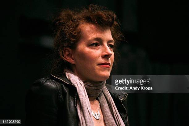 Melissa Auf der Maur attends the "Hit So Hard Documentary Q & A With Members Of The Band Hole at Cinema Village Cinema on April 14, 2012 in New York...