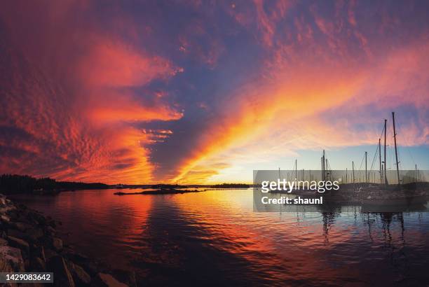 sunset over marina - vista marina stock pictures, royalty-free photos & images