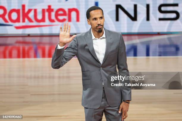 Former NBA player, Shaun Livingston is seen during the Golden State Warriors v Washington Wizards - NBA Japan Games at the Saitama Super Arena on...