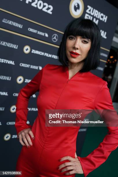Milo Moire attends the premiere of "Mad Heidi" during the 18th Zurich Film Festival at Kino Corso on September 30, 2022 in Zurich, Switzerland.