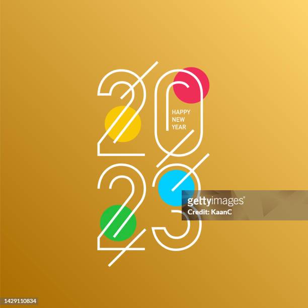 2023. happy new year. abstract numbers vector illustration. holiday design for greeting card, invitation, calendar, etc. vector stock illustration - new year's day stock illustrations