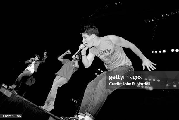 American rapper, musician, and music producer Michael "Mike D" Diamond, rapper, bass player and filmmaker Adam "MCA" Yauch and rapper, guitarist and...