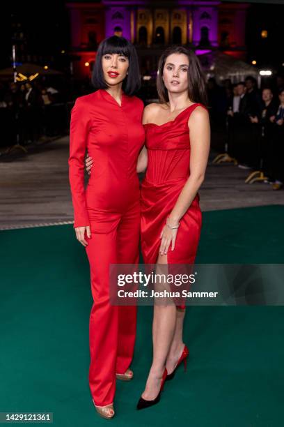 Milo Moire and Alice Lucy attend the premiere of "Mad Heidi" during the 18th Zurich Film Festival at Kino Corso on September 30, 2022 in Zurich,...