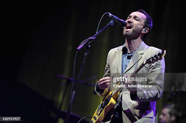 Musician James Mercer of The Shins performs during Day 2 of the 2012 Coachella Valley Music & Arts Festival held at the Empire Polo Club on April 14,...