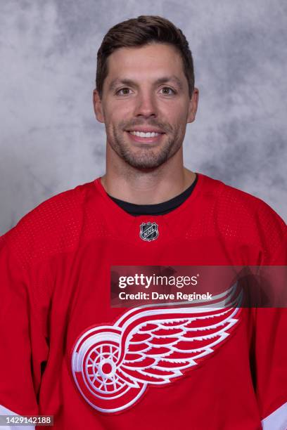 David Perron of the Detroit Red Wings poses for his official headshot for the 2022-2023 season at Center Ice Arena on September 21, 2022 in Traverse...