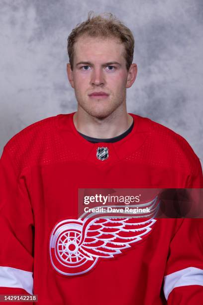 Andrew Copp of the Detroit Red Wings poses for his official headshot for the 2022-2023 season at Center Ice Arena on September 21, 2022 in Traverse...