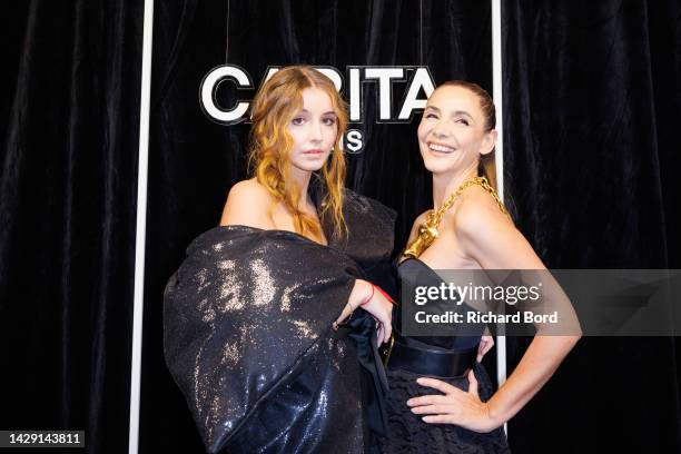 Vittoria De Savoie and her mother Clotilde Courau attend the "Carita - Maison De Beaute" Celebration as part of Paris Fashion Week on September 30,...