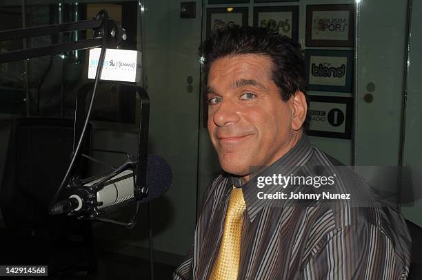 Lou Ferrigno invades "The Whoolywood Shuffle" at the SiriusXM Studio on April 9, 2012 in New York City.