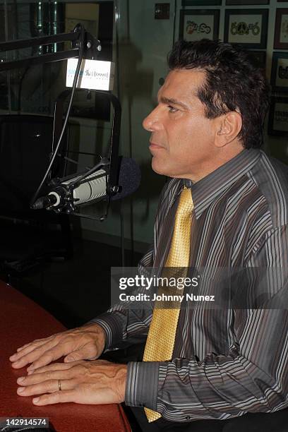 Lou Ferrigno invades "The Whoolywood Shuffle" at the SiriusXM Studio on April 9, 2012 in New York City.