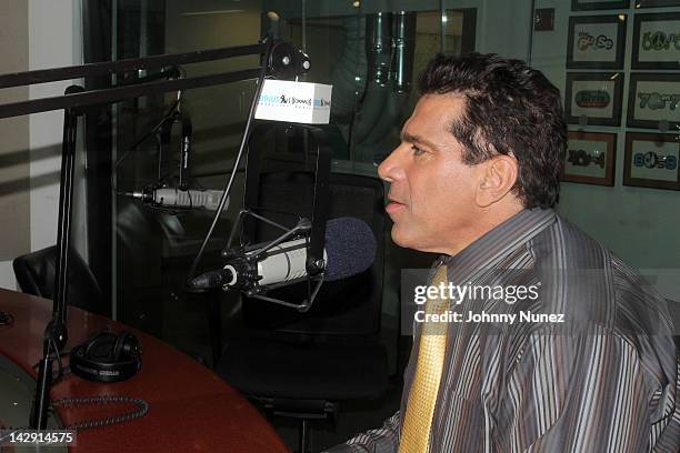 Lou Ferrigno invades "The Whoolywood Shuffle" at the SiriusXM Studio on April 9, 2012 in New York City.