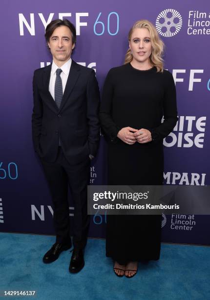 Noah Baumbach and Greta Gerwig attend the "White Noise" opening night premiere during the 60th New York Film Festival at Alice Tully Hall, Lincoln...