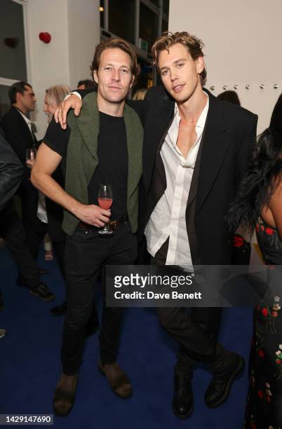 Luke Bracey and Austin Butler attend a special dinner, hosted by Ruthie Rogers, with Baz Luhrmann and Austin Butler to celebrate 'Elvis', at the...