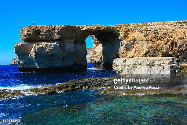 azure window - dwejra stock pictures, royalty-free photos & images