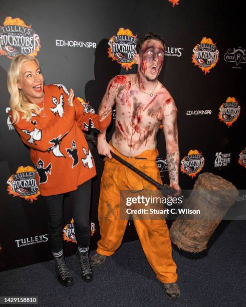 Denise Van Outen attends Tulleys Shocktober Fest at Tulleys Farm on September 30, 2022 in Crawley, England.